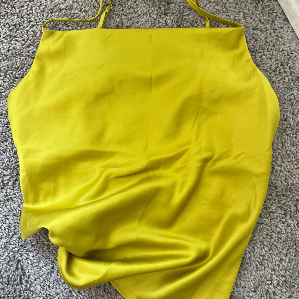 Vibrant Yellow Satin Cami Top
